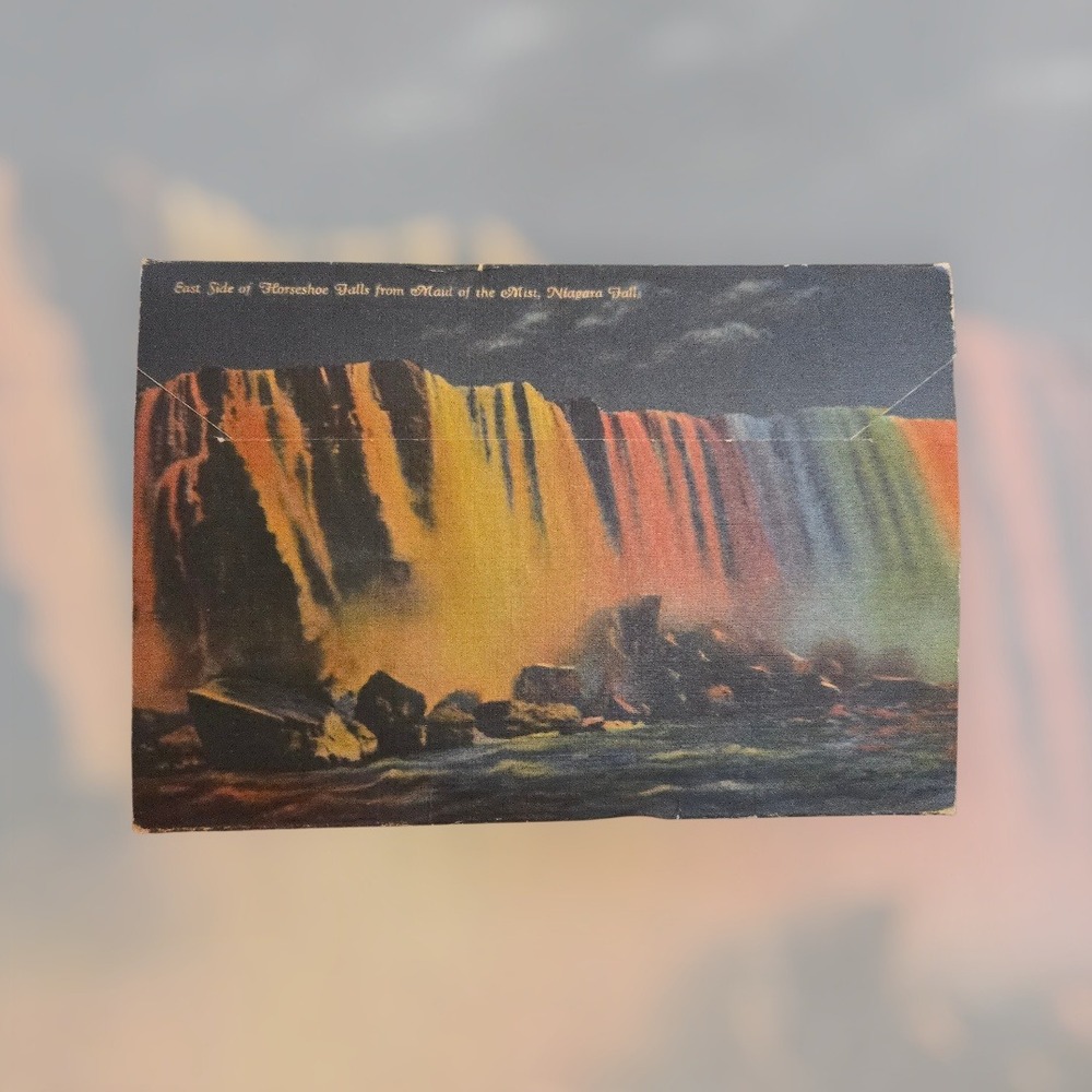 1938 Curt Teich Niagara Falls 20 Pk Linen Postcard Folder Chicago USA Depression